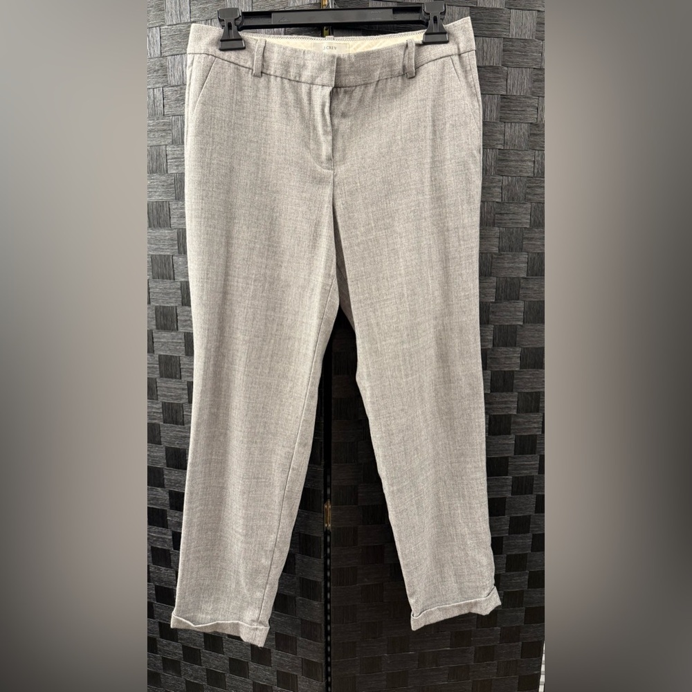 J. Crew Café Capri Pants | Size 2 | 100% Wool | Light Gray Heather